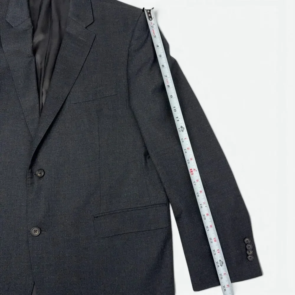 Lauren Ralph Lauren Wool Blazer Mens 46R Charcoal Gray Sport Coat Jacket Preppy